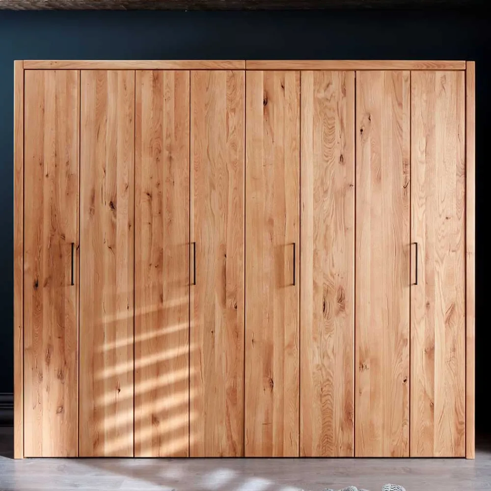 Wohnen Kleiderschränke<246cm Falttüren-Kleiderschrank Wildeiche - Mascadona