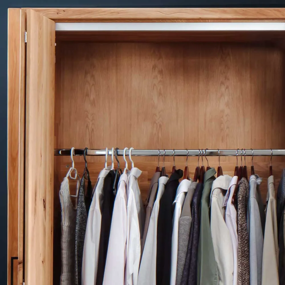 Wohnen Kleiderschränke<246cm Falttüren-Kleiderschrank Wildeiche - Mascadona