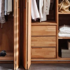 Wohnen Kleiderschränke<246cm Falttüren-Kleiderschrank Wildeiche - Mascadona