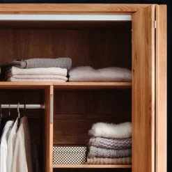 Wohnen Kleiderschränke<246cm Falttüren-Kleiderschrank Wildeiche - Mascadona