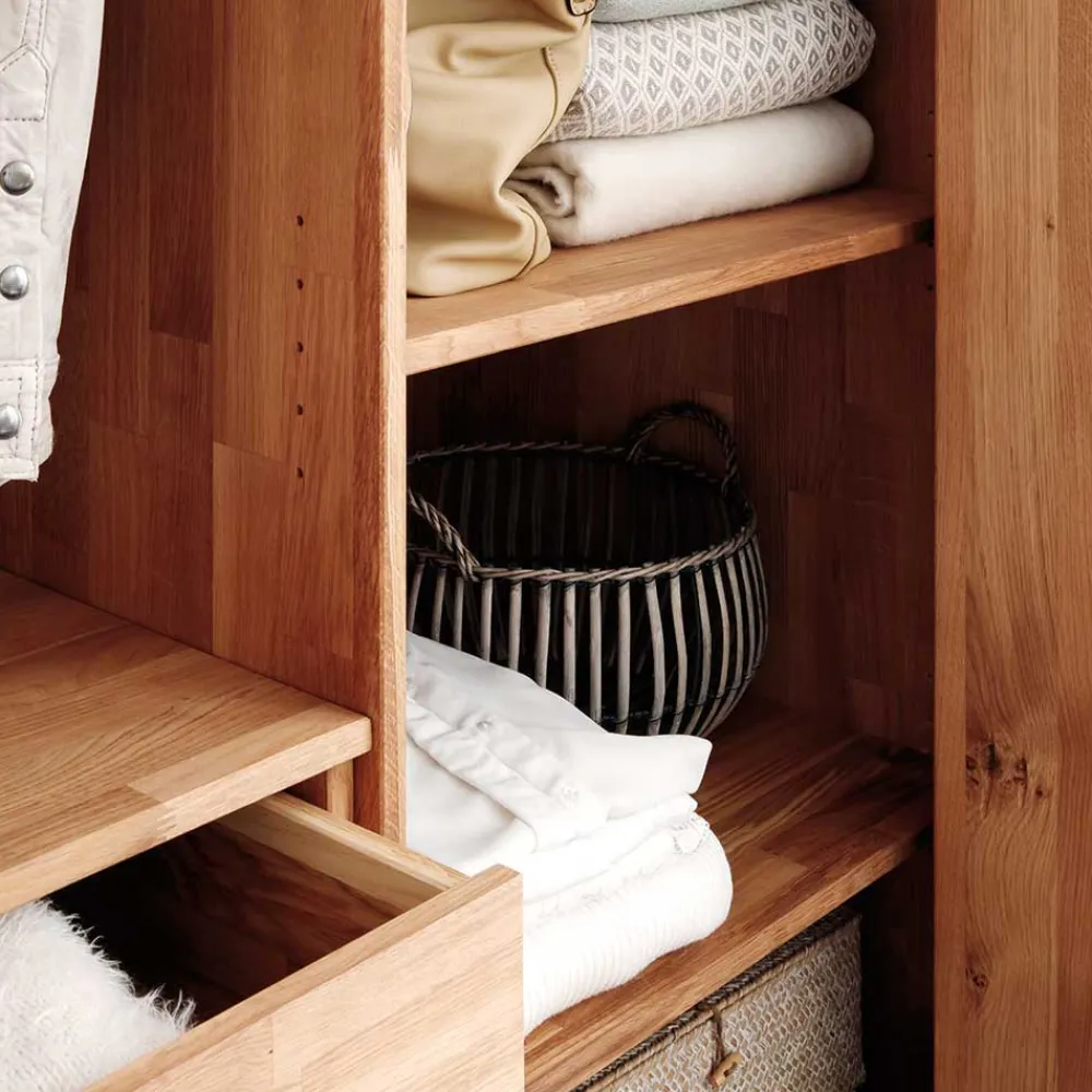 Wohnen Kleiderschränke<246cm Falttüren-Kleiderschrank Wildeiche - Mascadona