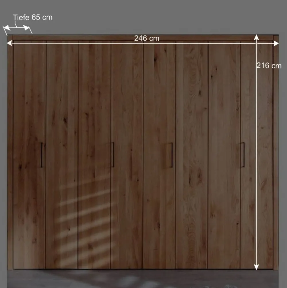 Wohnen Kleiderschränke<246cm Falttüren-Kleiderschrank Wildeiche - Mascadona