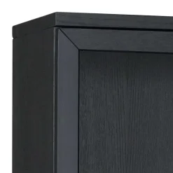 Wohnen Vitrinen|Schränke<195cm hohe Industry Vitrine in Schwarz - Meciva
