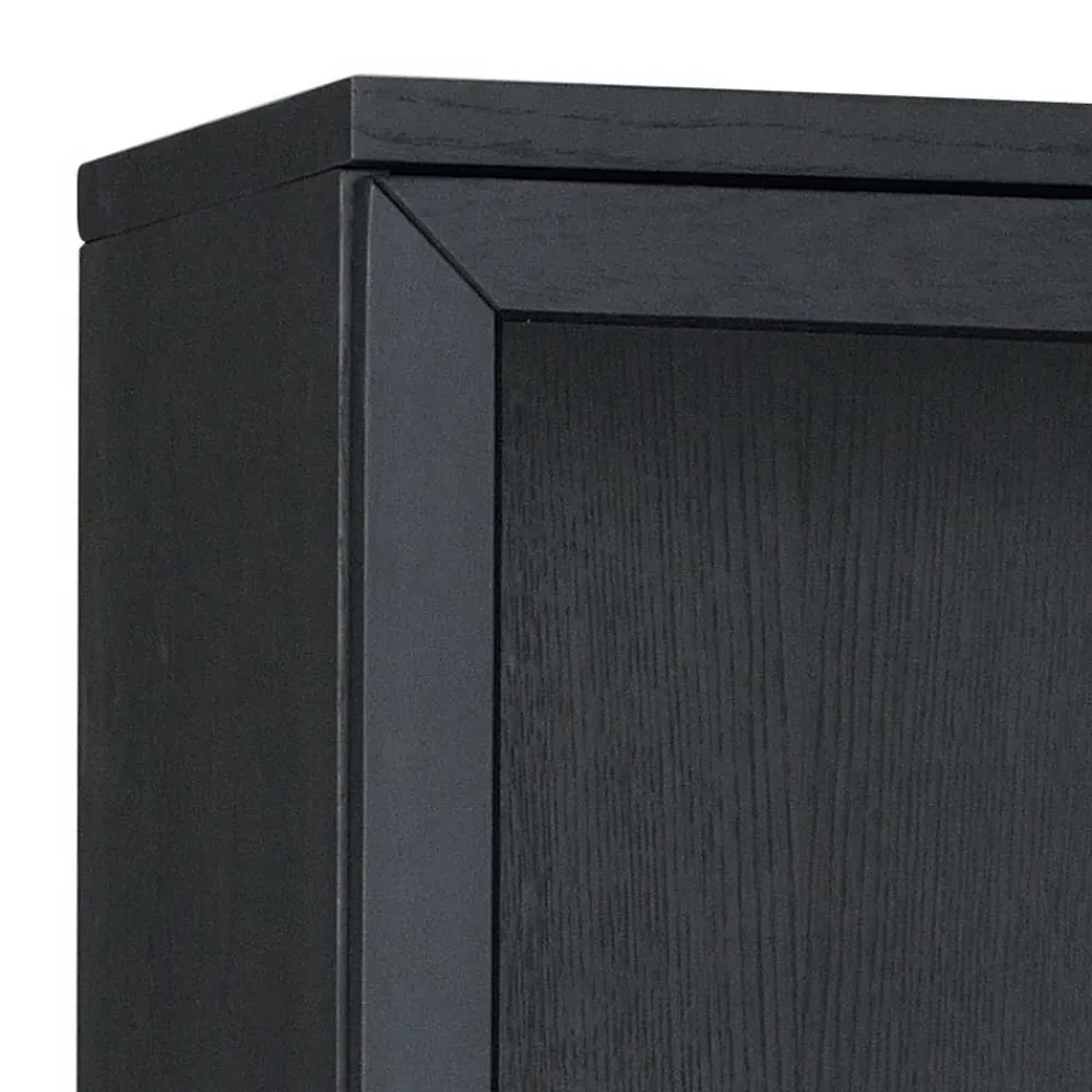 Wohnen Vitrinen|Schränke<195cm hohe Industry Vitrine in Schwarz - Meciva