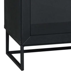 Wohnen Vitrinen|Schränke<195cm hohe Industry Vitrine in Schwarz - Meciva