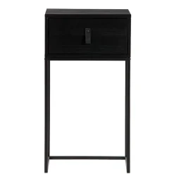 Wohnen Kommoden<74cm hohe Nachtkonsole in Schwarz lackiert - Fronco