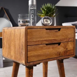 Wohnen Kommoden<66cm hohe Retro Nachtkommode aus Holz - Verlago