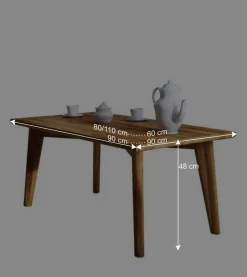 Wohnen Tische<48cm hoher Holz Couchtisch aus Wildeiche - Eavy