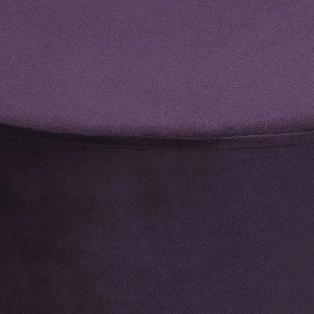 Wohnen Hocker<42cm hoher Rundhocker mit Samt in Violett - Elvadia