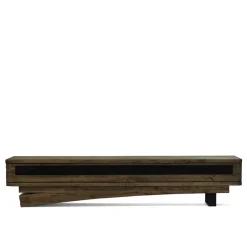 Wohnen Tv & Hifi-Möbel|Lowboards<42cm hohes Design TV Board in Wengefarben - Kanama
