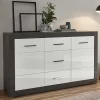Wohnen Sideboards<97cm hohes Hochglanz Sideboard in Weiß - Istensa