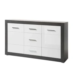Wohnen Sideboards<97cm hohes Hochglanz Sideboard in Weiß - Istensa
