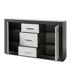 Wohnen Sideboards<97cm hohes Hochglanz Sideboard in Weiß - Istensa