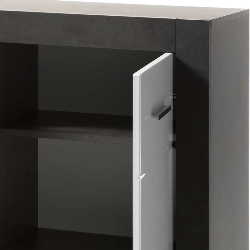 Wohnen Sideboards<97cm hohes Hochglanz Sideboard in Weiß - Istensa