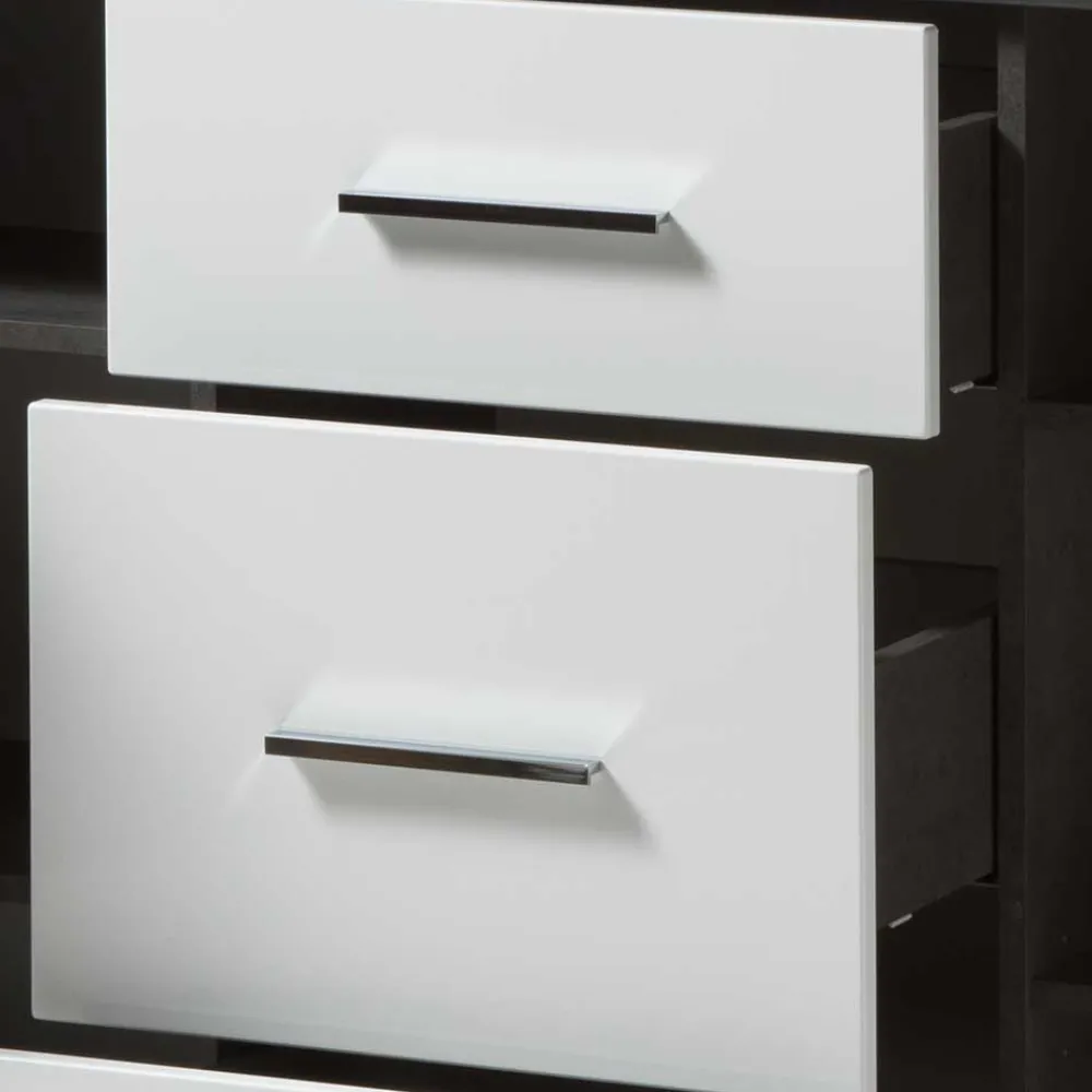 Wohnen Sideboards<97cm hohes Hochglanz Sideboard in Weiß - Istensa