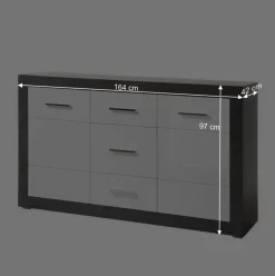 Wohnen Sideboards<97cm hohes Hochglanz Sideboard in Weiß - Istensa