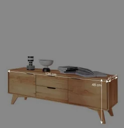 Wohnen Tv & Hifi-Möbel|Lowboards<40cm hohes Lowboard in Kernbuche - Junola