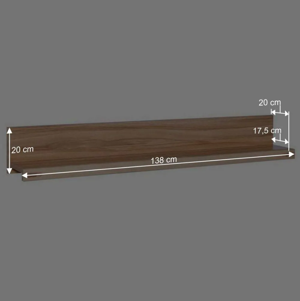 Wohnen Regale<138cm Holz Wandboard aus geölter Kernbuche - Uhelia