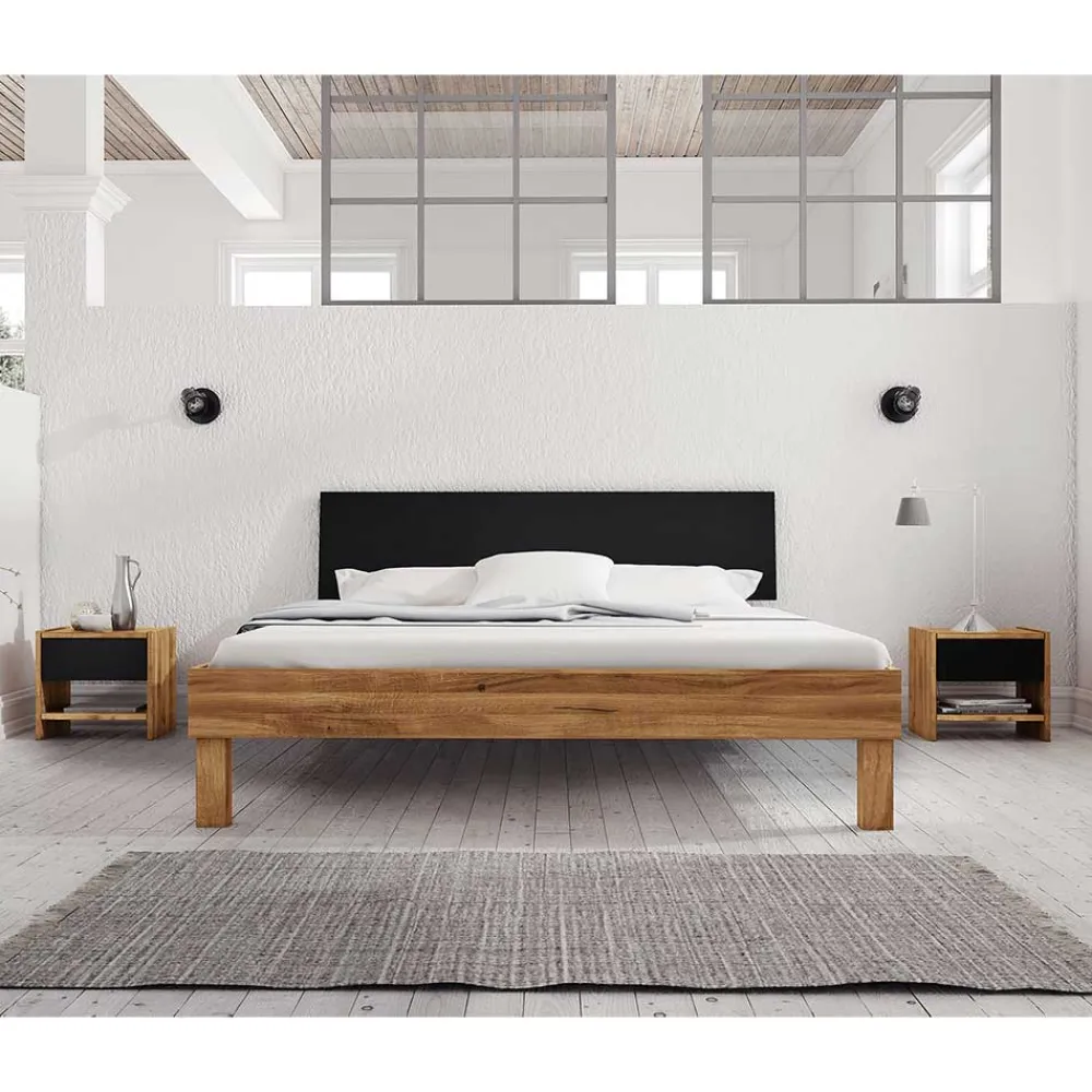 Wohnen Betten<210cm Holzbett & Nachttische - Olbysca (dreiteilig)