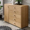 Wohnen Sideboards<120cm Kombi Kommode aus Eiche Massivholz - Emdsiva