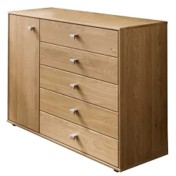 Wohnen Sideboards<120cm Kombi Kommode aus Eiche Massivholz - Emdsiva