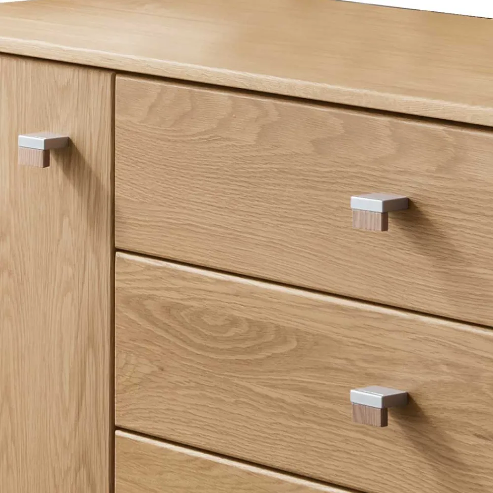 Wohnen Sideboards<120cm Kombi Kommode aus Eiche Massivholz - Emdsiva