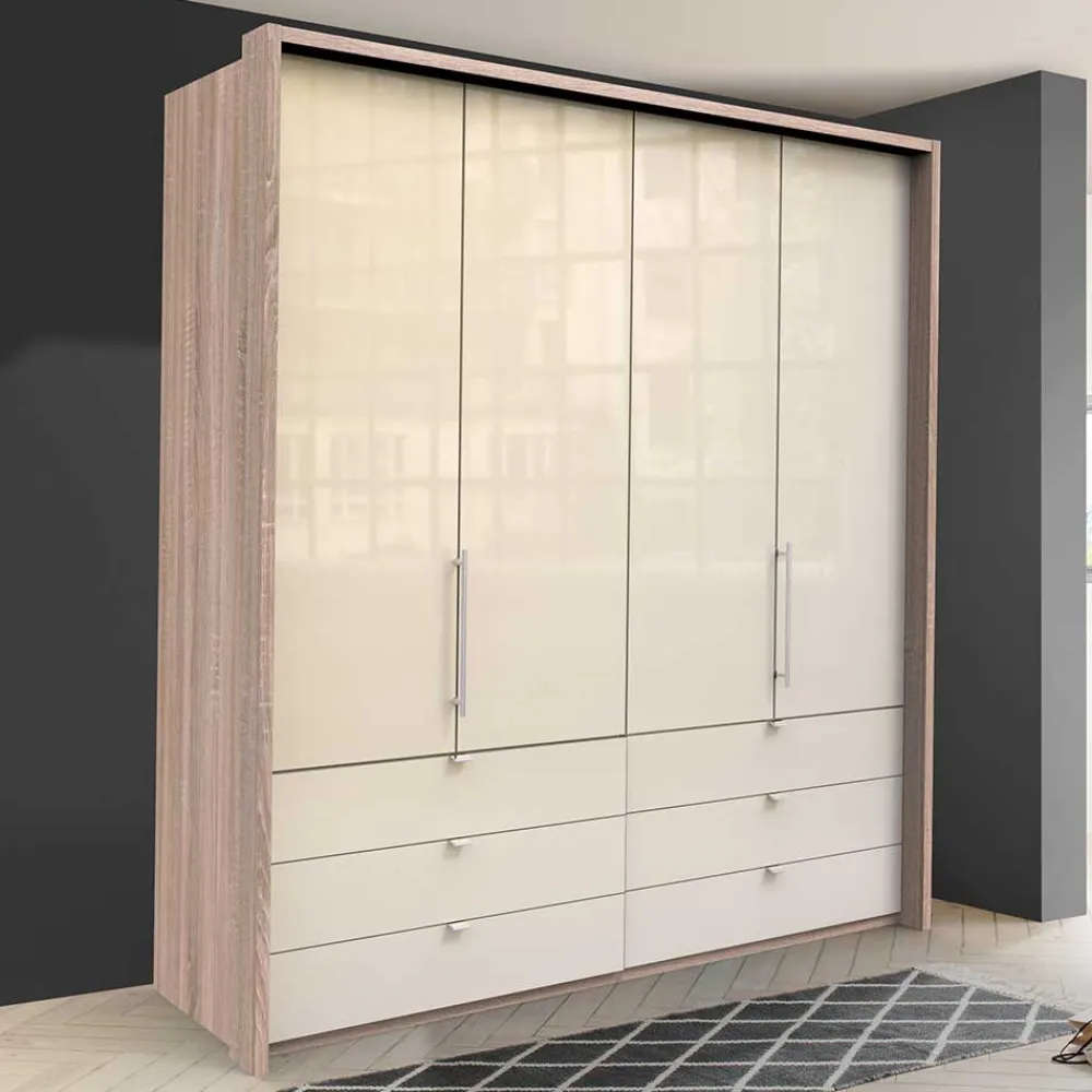Wohnen Kleiderschränke|Schränke<200cm Kombi-Schlafzimmerschrank 2-türig - Rativian