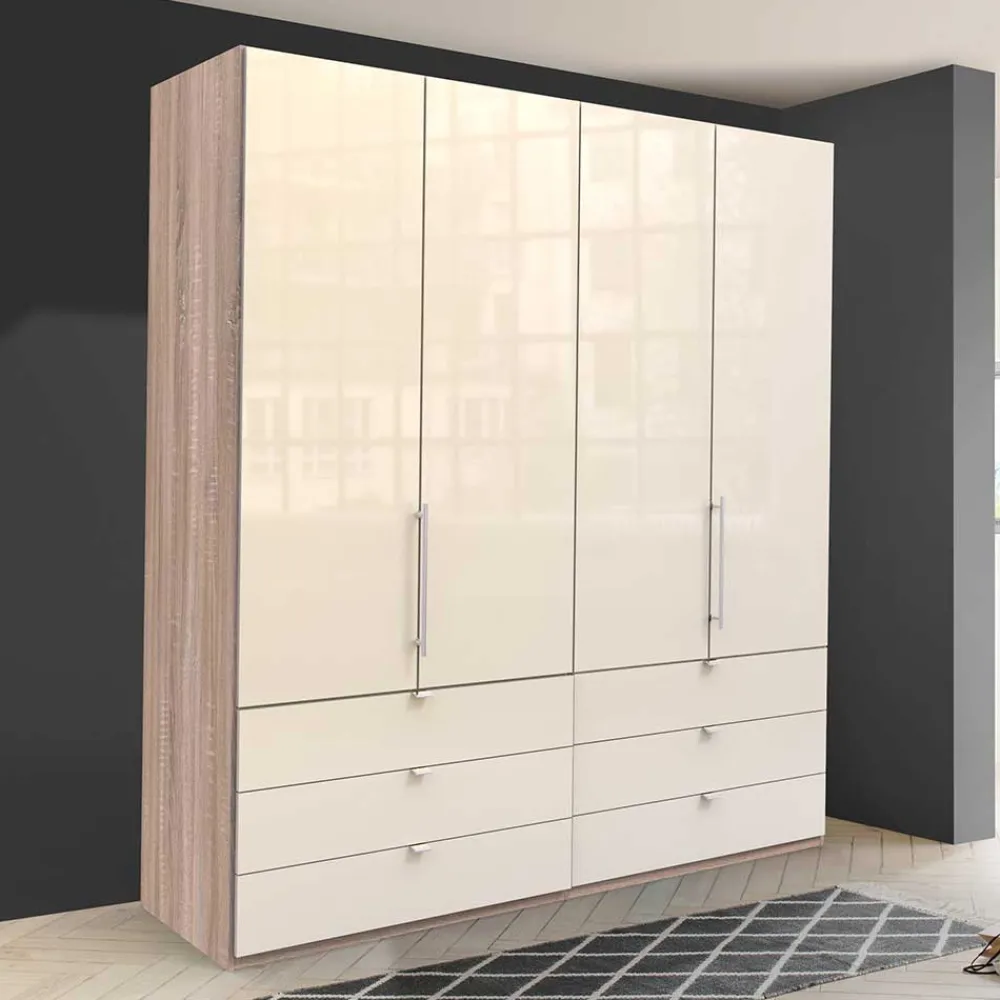 Wohnen Kleiderschränke|Schränke<200cm Kombi-Schlafzimmerschrank 2-türig - Rativian