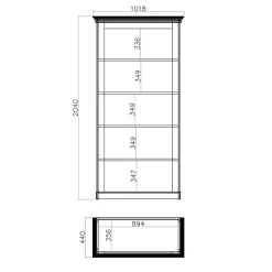 Wohnen Wohnwände<367cm Landhaus Anbauwand Set - Diatara (vierteilig)
