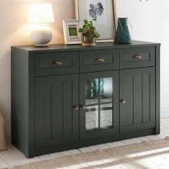 Wohnen Sideboards<130cm Landhaus Sideboard in Dunkelgrün - Niestov