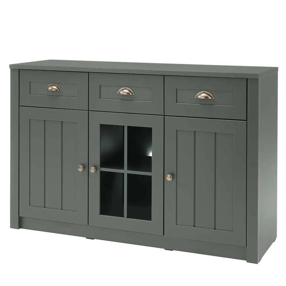 Wohnen Sideboards<130cm Landhaus Sideboard in Dunkelgrün - Niestov