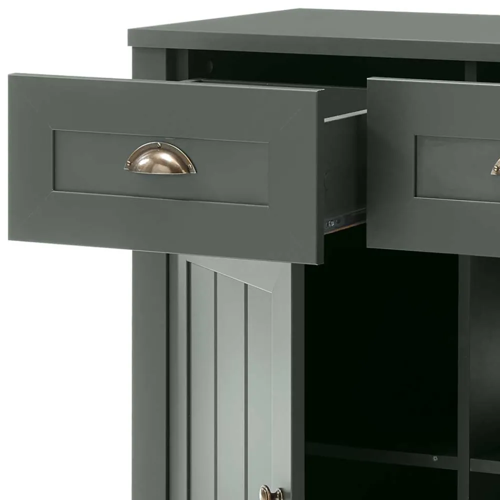 Wohnen Sideboards<130cm Landhaus Sideboard in Dunkelgrün - Niestov