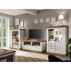 Wohnen Wohnwände<356cm Landhaus Wohnwand Set - Diatara (dreiteilig)
