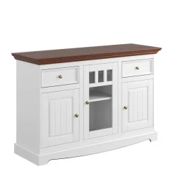 Wohnen Sideboards<130cm Landhauskommode mit Glaseinsatz - Manipur