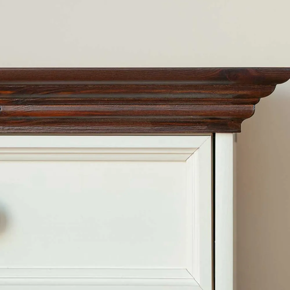 Wohnen Sideboards<130cm Landhauskommode mit Glaseinsatz - Manipur