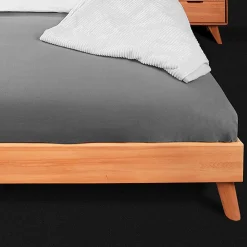 Wohnen Betten<190cm langes Kernbuche Bett ohne Kopfteil - Junola I