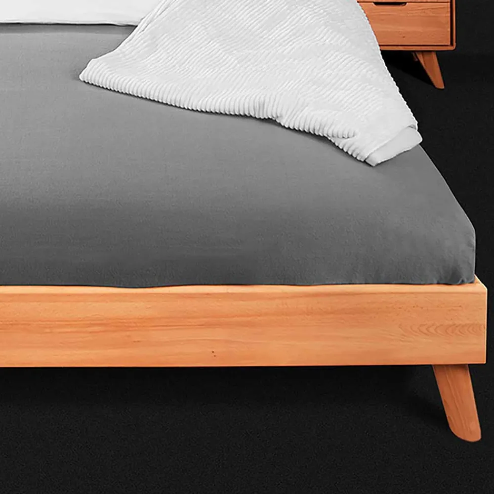 Wohnen Betten<190cm langes Kernbuche Bett ohne Kopfteil - Junola I