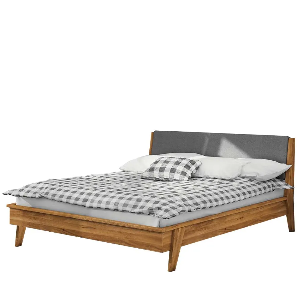 Wohnen Betten<220cm langes Wildeiche Bett im Retrostil - Hardus