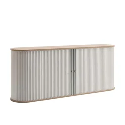 Wohnen Sideboards<196cm Rollladen Sideboard in Weiß Eiche - Bassy