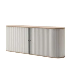 Wohnen Sideboards<196cm Rollladen Sideboard in Weiß Eiche - Bassy