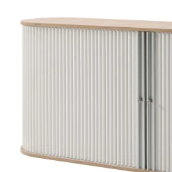 Wohnen Sideboards<196cm Rollladen Sideboard in Weiß Eiche - Bassy