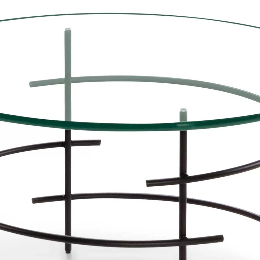 Wohnen Tische<60cm runder Couchtisch mit Glasplatte - Prakto