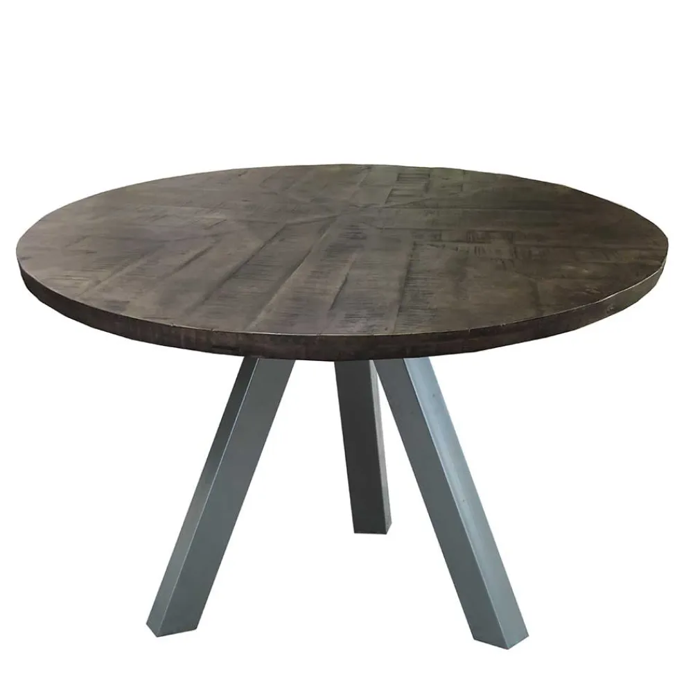 Wohnen Tische<120cm runder Holz Esstisch in Grey Wash - Nicoletta