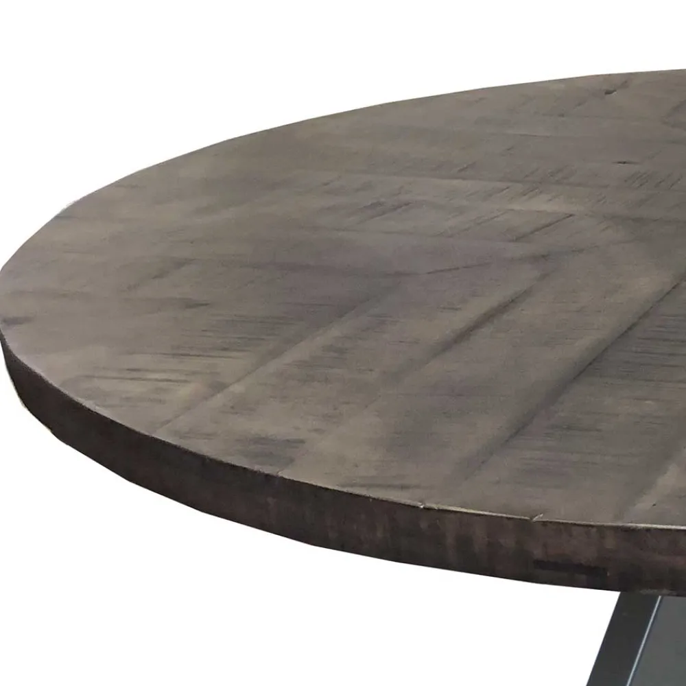 Wohnen Tische<120cm runder Holz Esstisch in Grey Wash - Nicoletta