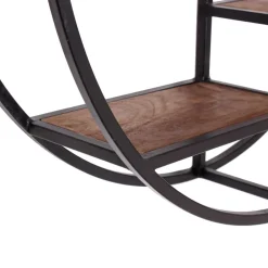 Wohnen Regale<75cm rundes Hängeregal aus Metall & Holz - Mendoza
