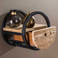 Wohnen Regale<30cm Rundes Wandregal mit Schublade - Ultina