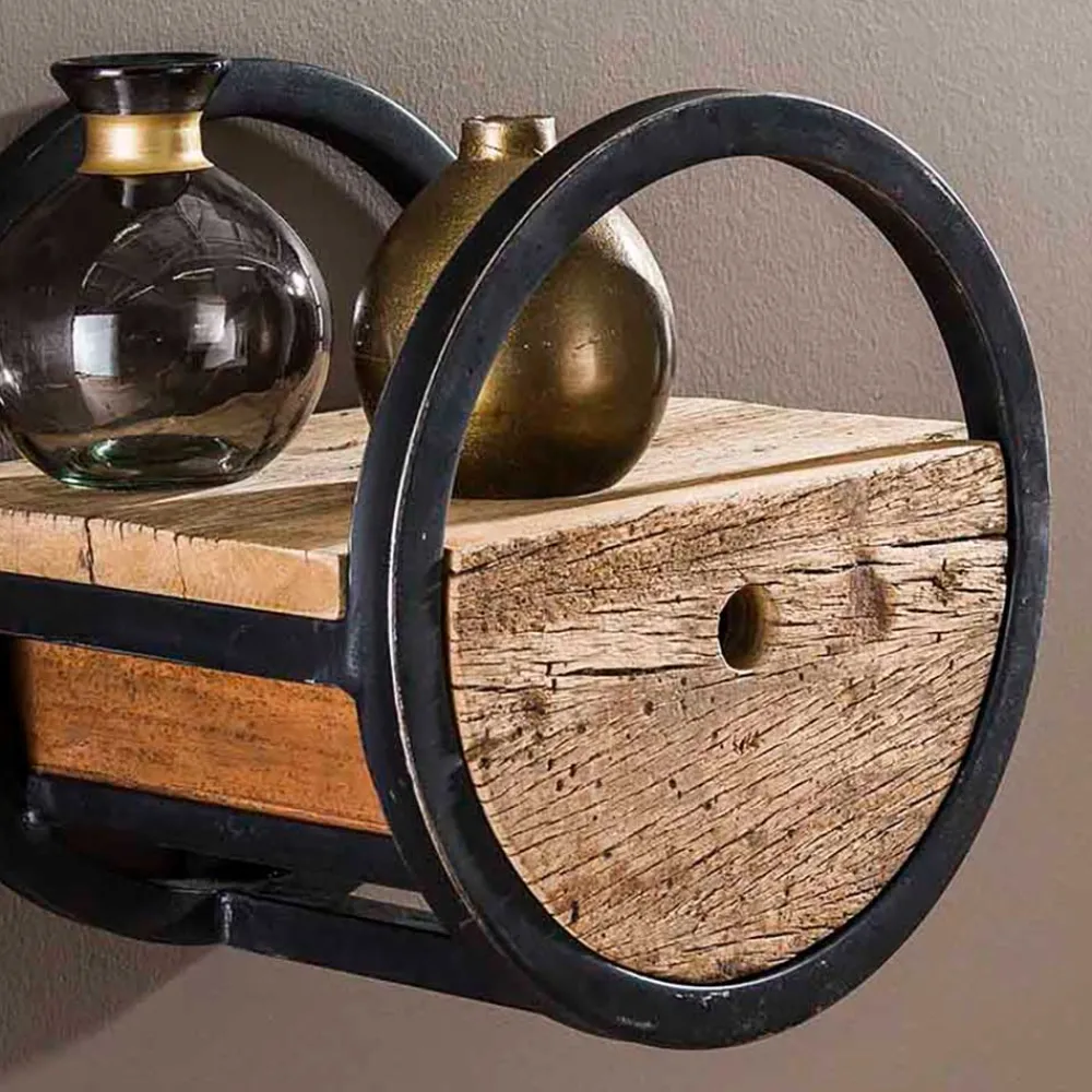 Wohnen Regale<30cm Rundes Wandregal mit Schublade - Ultina