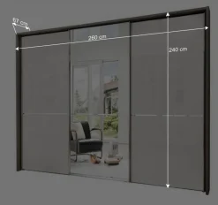 Wohnen Kleiderschränke|Schränke<250cm Schlafzimmer Schrank 3-türig - Bassi