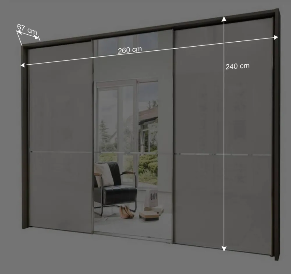 Wohnen Kleiderschränke|Schränke<250cm Schlafzimmer Schrank 3-türig - Bassi