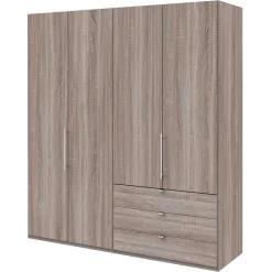 Wohnen Kleiderschränke|Schränke<200cm Schlafzimmerschrank mit Folierung Holzoptik - Crenba